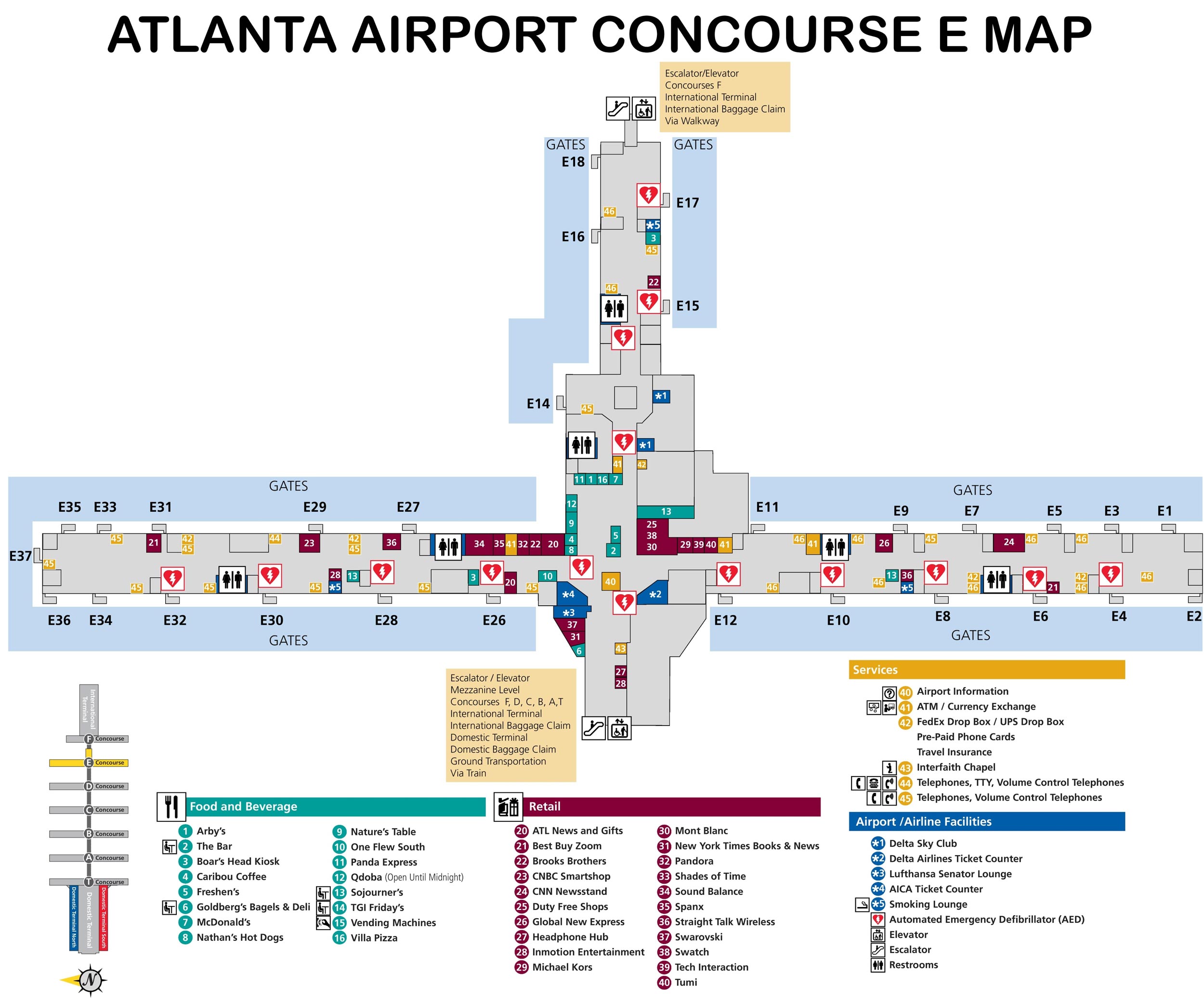 Concourse E Aeropuerto de Atlanta Concourse E Aeropuerto de Atlanta