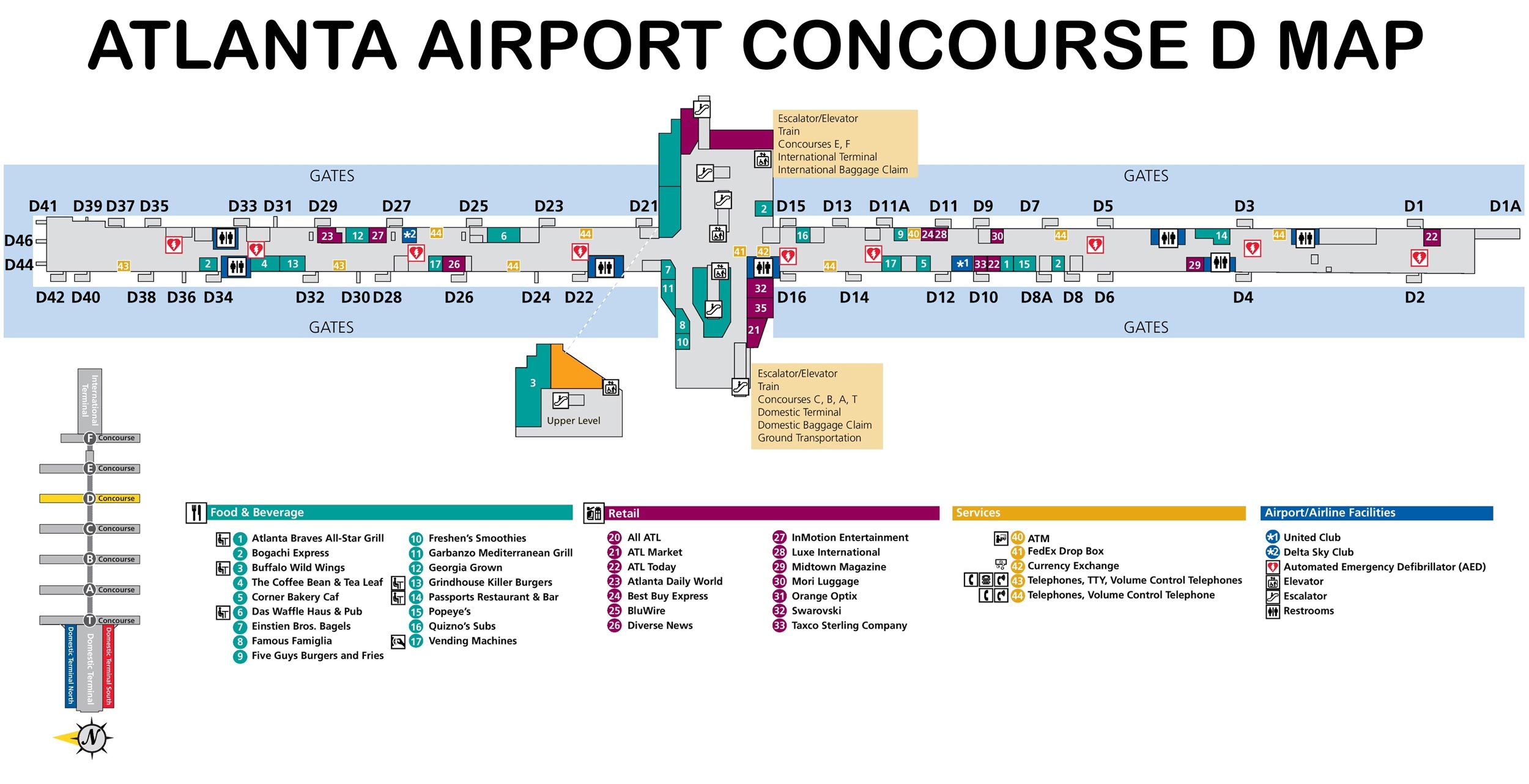 Atlanta Airport Gate Map Delta 