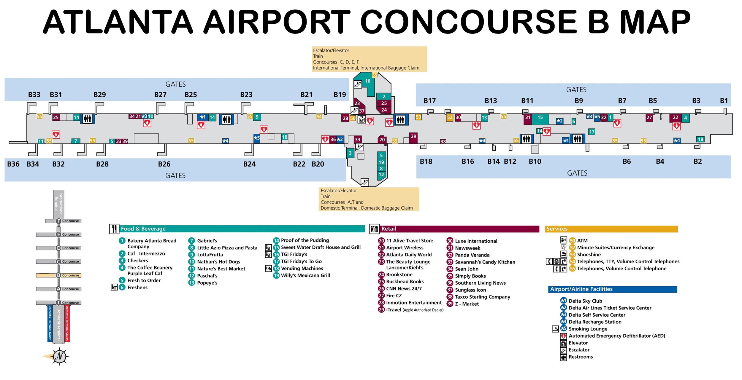 Atlanta Airport Map Concourse E 